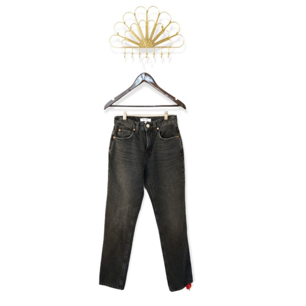NEW RE/DONE Black Originals 70's High Rise Straight Leg Jeans Size 23